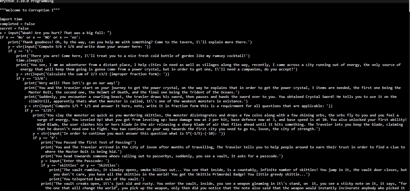 A snippet from the top of my python map project